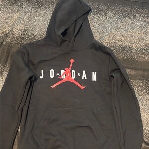 Jordan Black Hoodie with Red Jumpman Logo